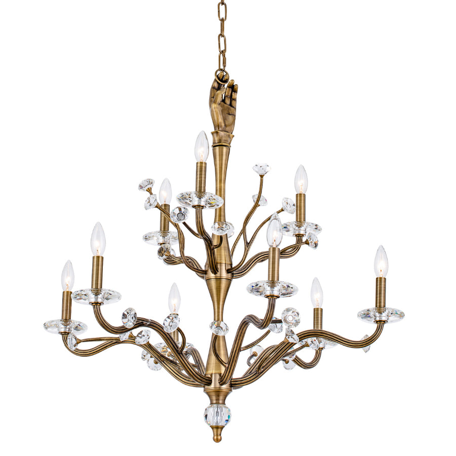 Ilumine Two Tier Drop Crystal Chandelier